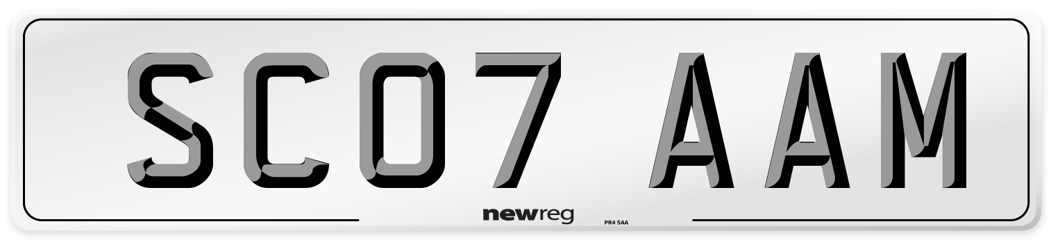 SC07 AAM Number Plate from New Reg